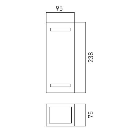Iluminação de parede exterior BRICK 2xGU10/7W/230V IP44