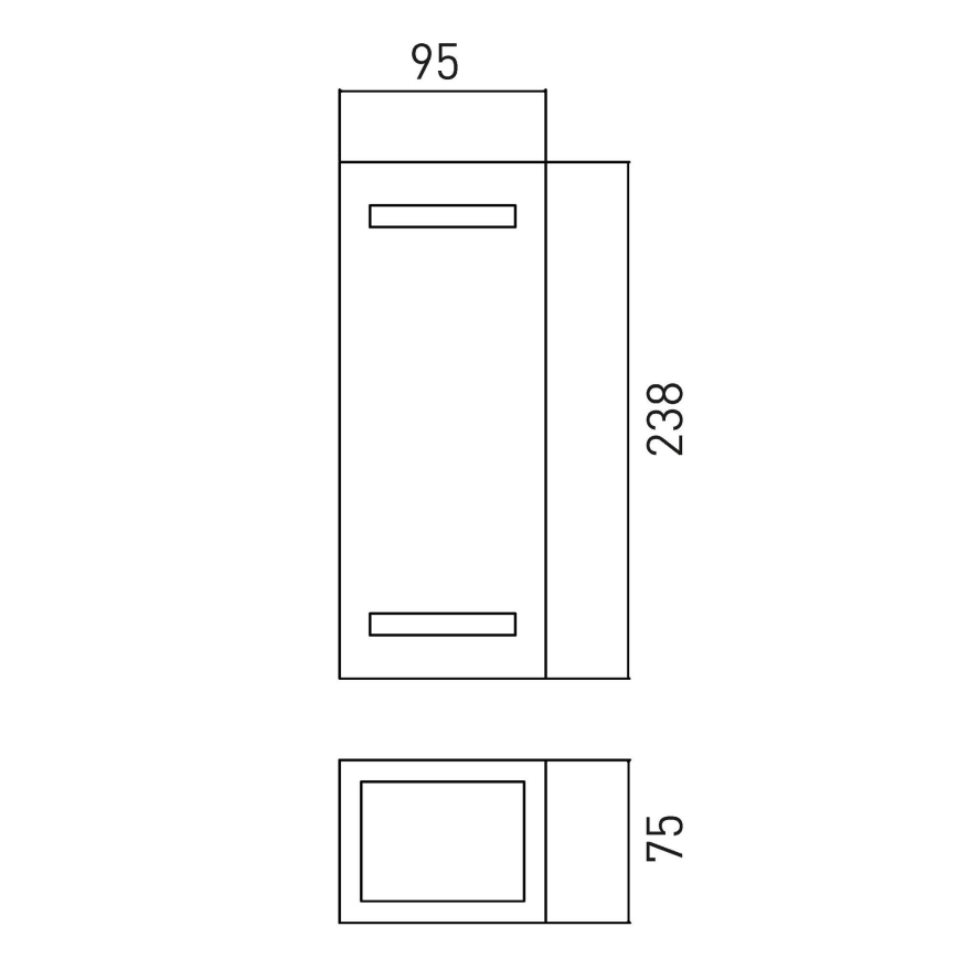 Iluminação de parede exterior BRICK 2xGU10/7W/230V IP44