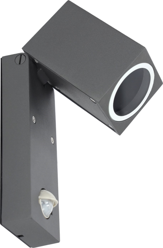 Iluminação de parede exterior com sensor QUAZAR 1xGU10/35W/230V IP44 cinzenta
