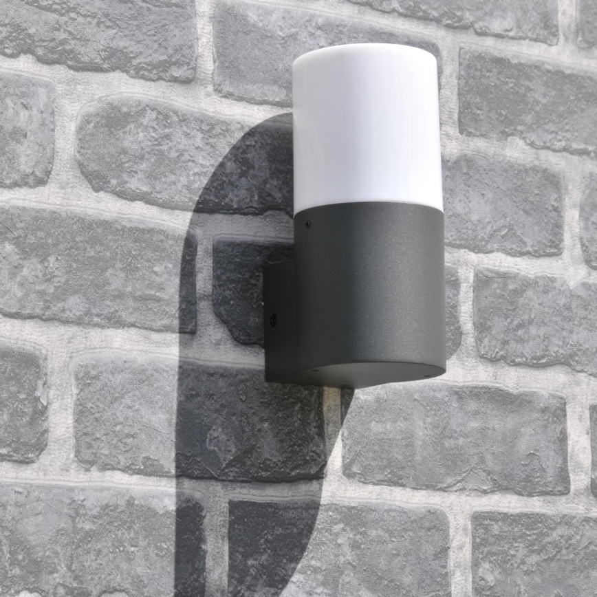 Iluminação de parede exterior DALLAS 1xE27/12W/230V IP44 grafite