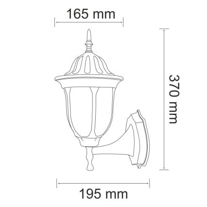 Iluminação de parede exterior FLORENCJA 1xE27/20W/230V IP43