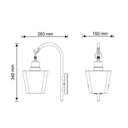 Iluminação de parede exterior GIZA 1xE27/10W/230V IP44