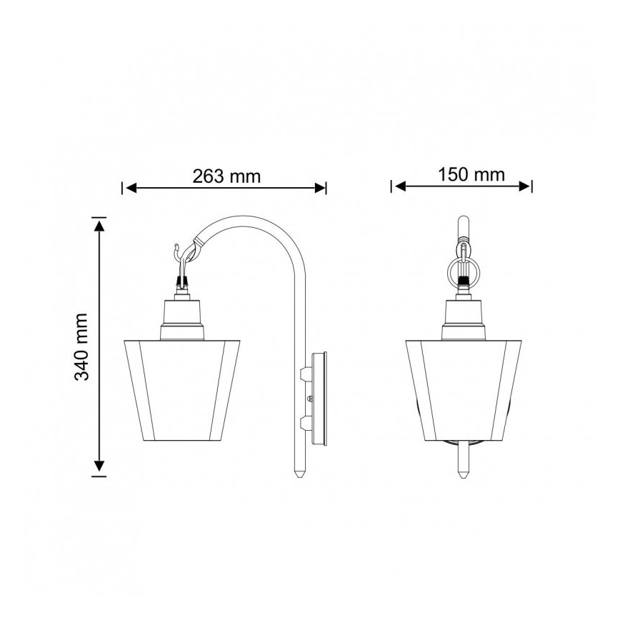 Iluminação de parede exterior GIZA 1xE27/10W/230V IP44