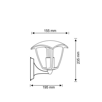 Iluminação de parede exterior IGMA 1xE27/12W/230V IP44