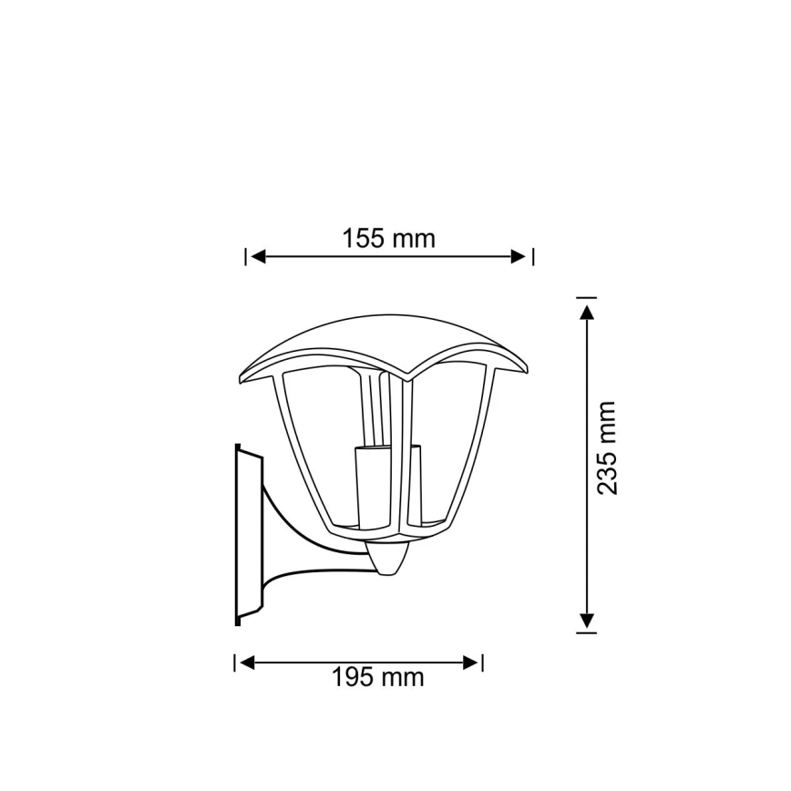 Iluminação de parede exterior IGMA 1xE27/12W/230V IP44