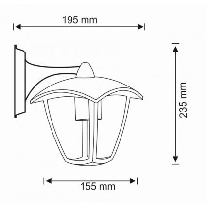 Iluminação de parede exterior IGMA 1xE27/12W/230V IP44