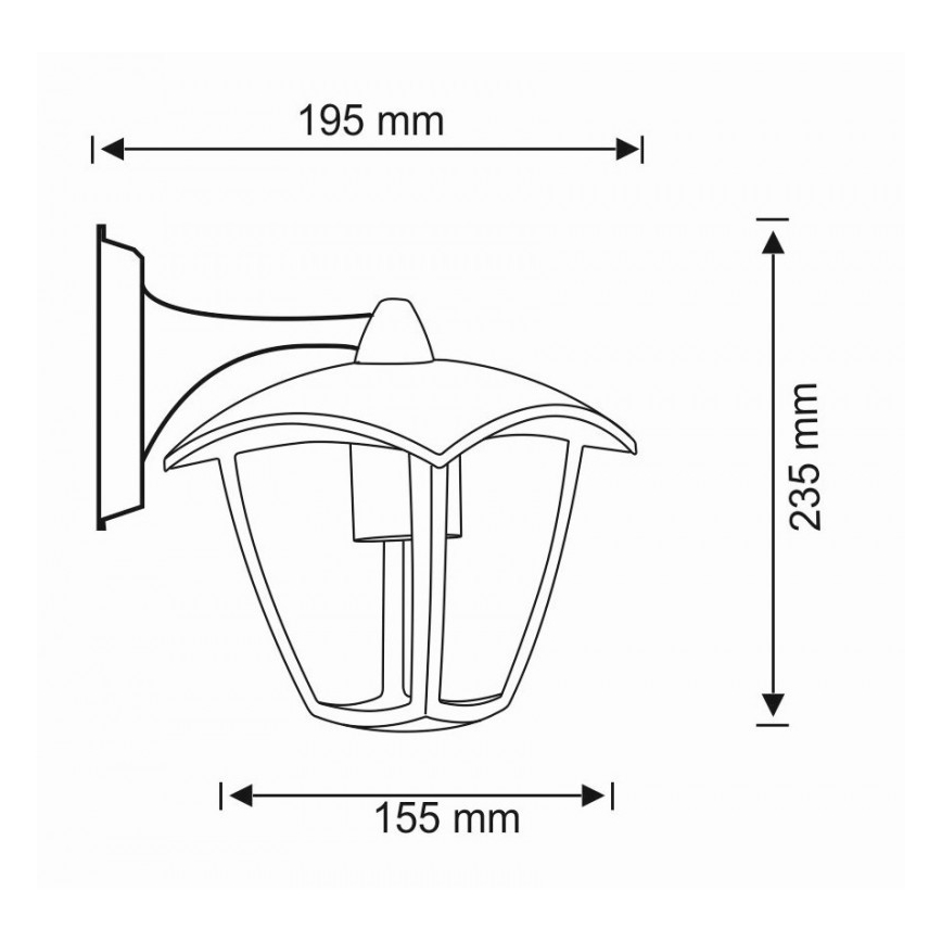 Iluminação de parede exterior IGMA 1xE27/12W/230V IP44