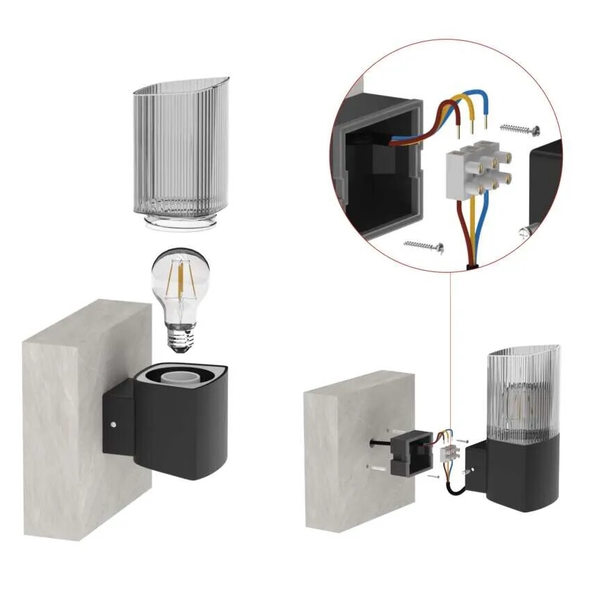 Iluminação de parede exterior LANA 1xE27/25W/230V IP54