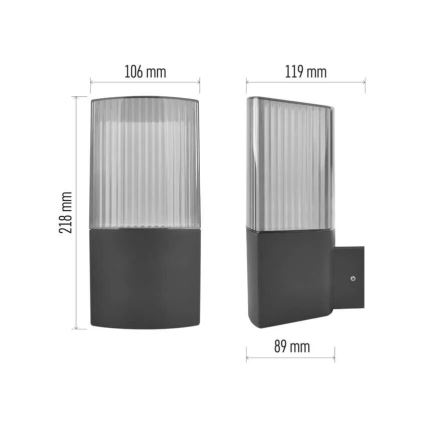 Iluminação de parede exterior LANA 1xE27/25W/230V IP54