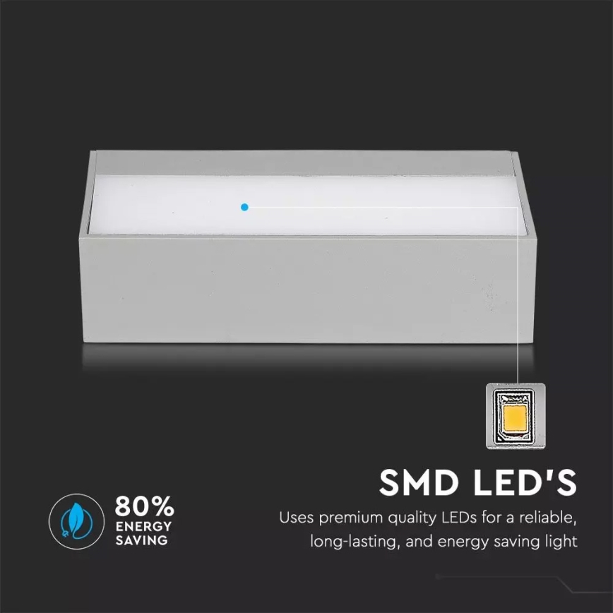 Iluminação de parede exterior LED 1xLED/12W/230V IP65 6400K