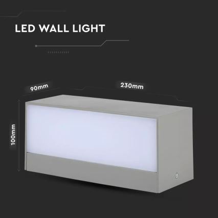 Iluminação de parede exterior LED 1xLED/12W/230V IP65 6400K