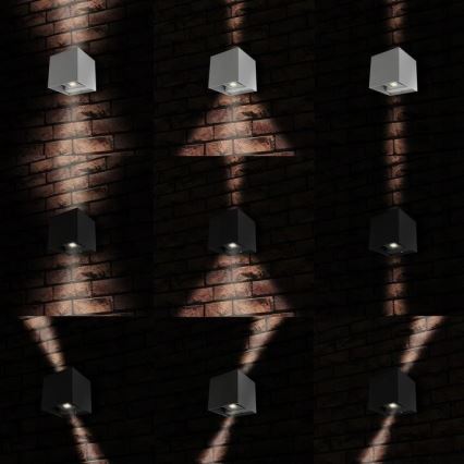 Iluminação de parede exterior LED 2xLED/3W/230V IP54 antracite