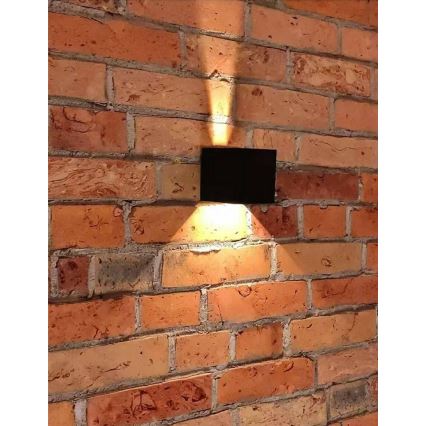 Iluminação de parede exterior LED 2xLED/3W/230V IP54 preta