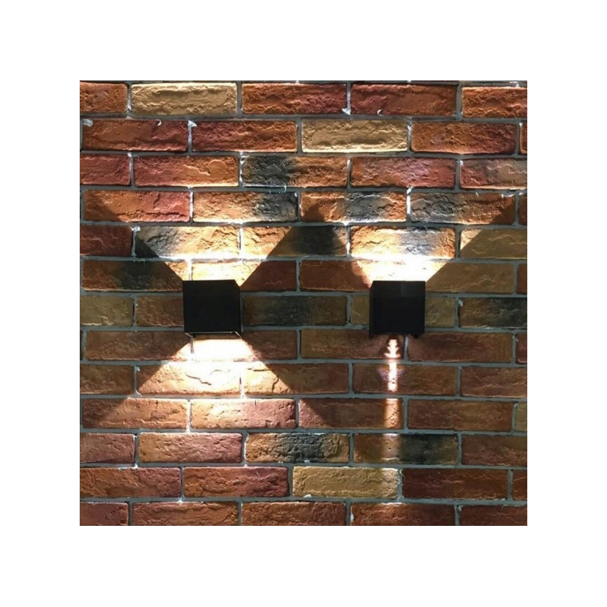 Iluminação de parede exterior LED 2xLED/3W/230V IP54 preta