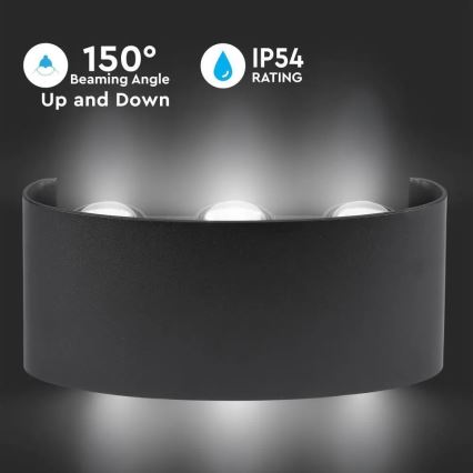 Iluminação de parede exterior LED 3xLED/6W/230V IP54 4000K preta