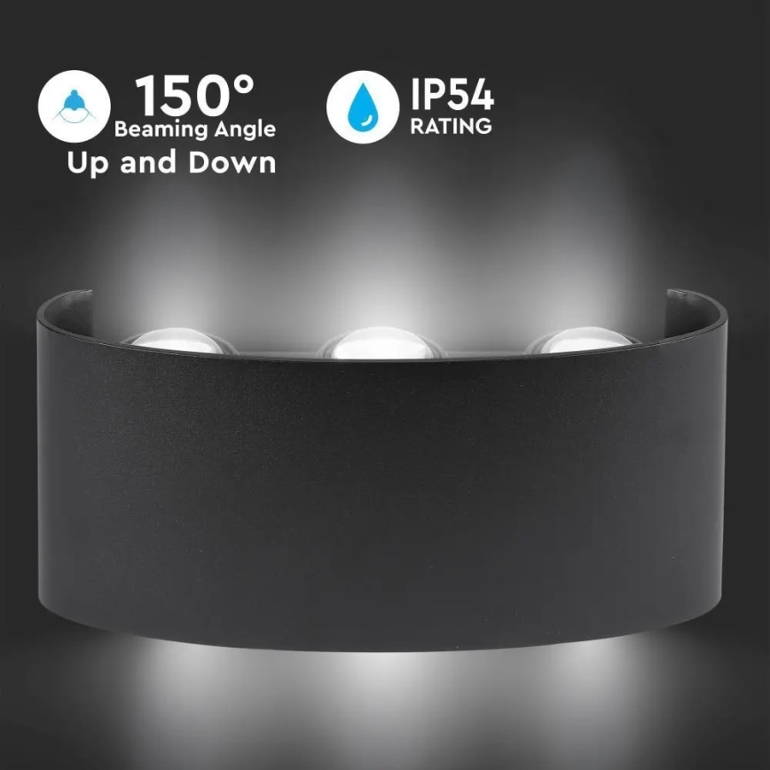 Iluminação de parede exterior LED 3xLED/6W/230V IP54 4000K preta