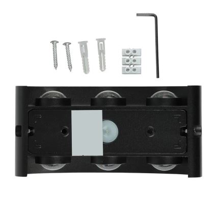 Iluminação de parede exterior LED 3xLED/6W/230V IP54 4000K preta