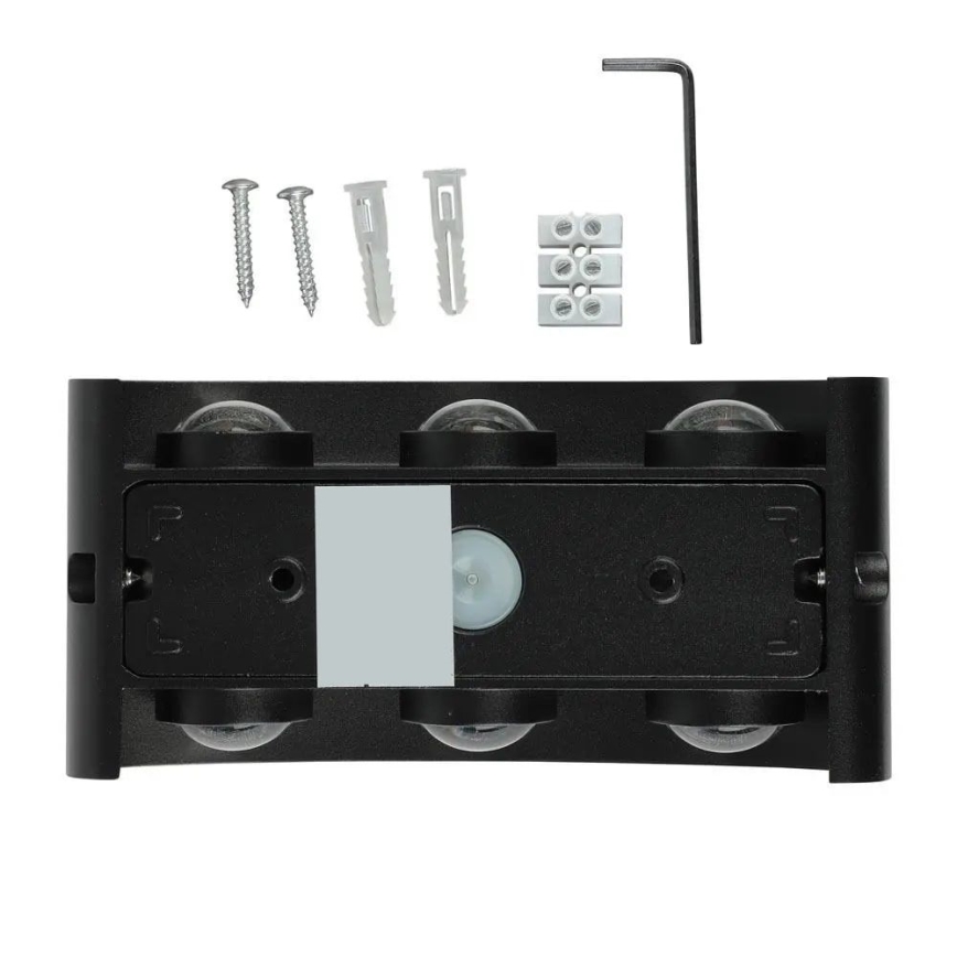Iluminação de parede exterior LED 3xLED/6W/230V IP54 4000K preta