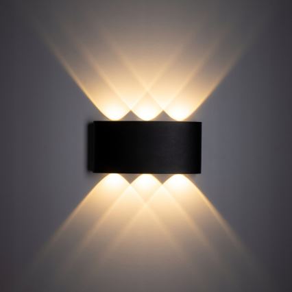 Iluminação de parede exterior LED ARROW 6xLED/1W/230V IP54 preto