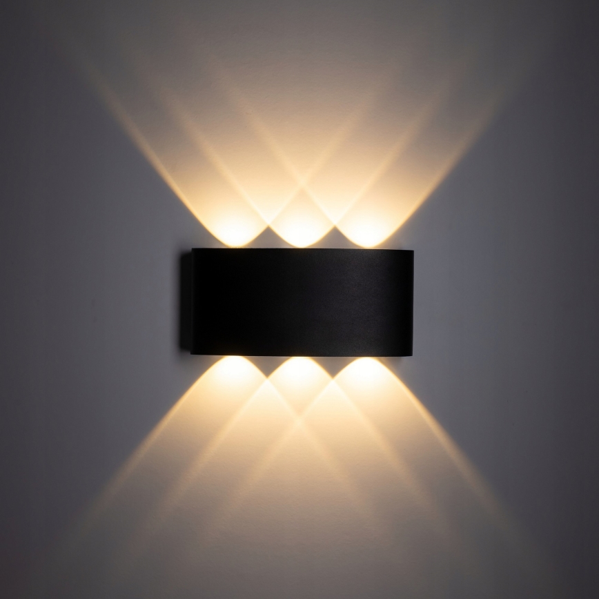 Iluminação de parede exterior LED ARROW 6xLED/1W/230V IP54 preto