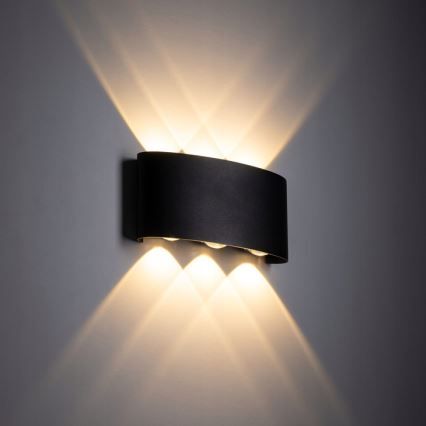 Iluminação de parede exterior LED ARROW 6xLED/1W/230V IP54 preto