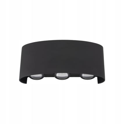 Iluminação de parede exterior LED ARROW 6xLED/1W/230V IP54 preto
