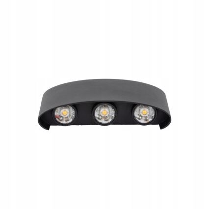 Iluminação de parede exterior LED ARROW 6xLED/1W/230V IP54 preto