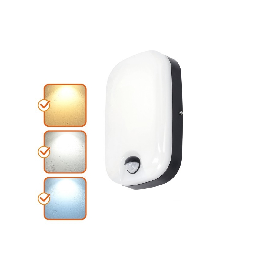 Candeeiro de parede LED para exterior com sensor de movimento e anoitecer BAVANO LED/15W/230V 3000/4000/5700K IP54