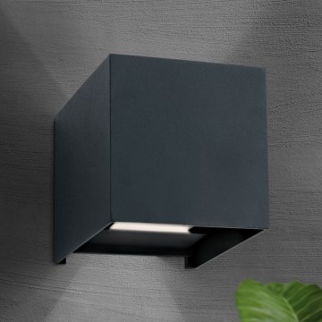 Iluminação de parede exterior LED CUBE 2xLED/3W/230V IP54 antracite