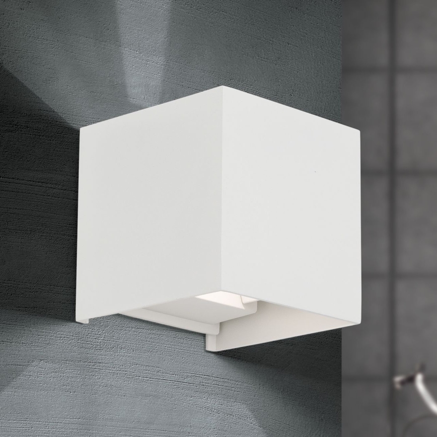 Iluminação de parede exterior LED CUBE 2xLED/3W/230V IP54 branco