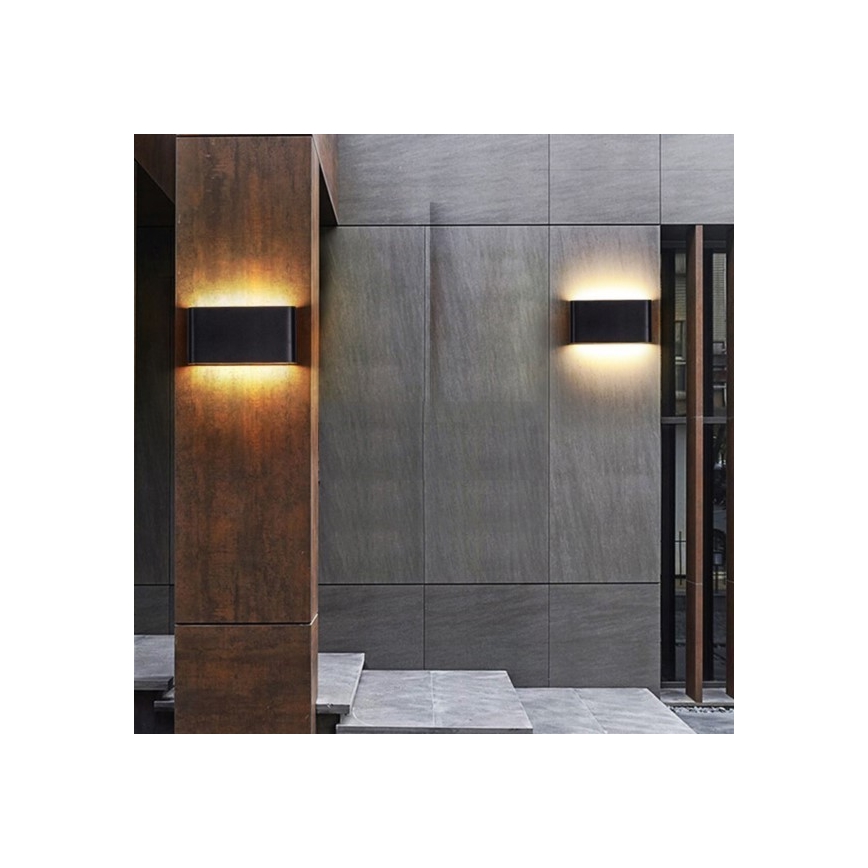 Iluminação de parede exterior LED FLOW 2xLED/6W/230V IP54 3000K preto