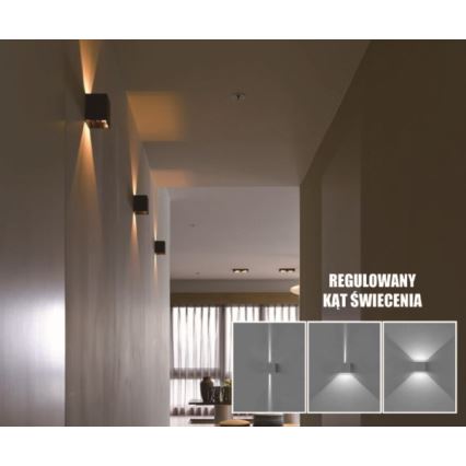 Iluminação de parede exterior LED KREON 2xLED/3W/230V IP54 4000K preto
