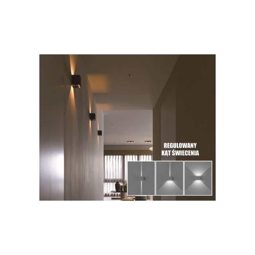 Iluminação de parede exterior LED KREON 2xLED/3W/230V IP54 4000K preto