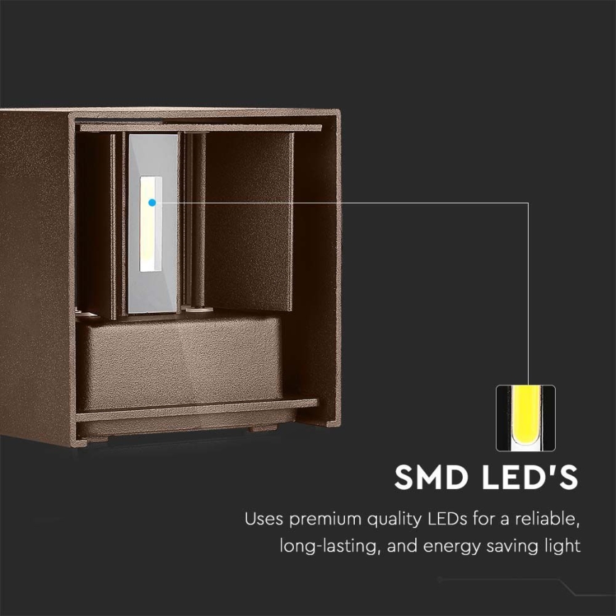 Iluminação de parede exterior LED LED/11W/230V 3000K IP65 castanho
