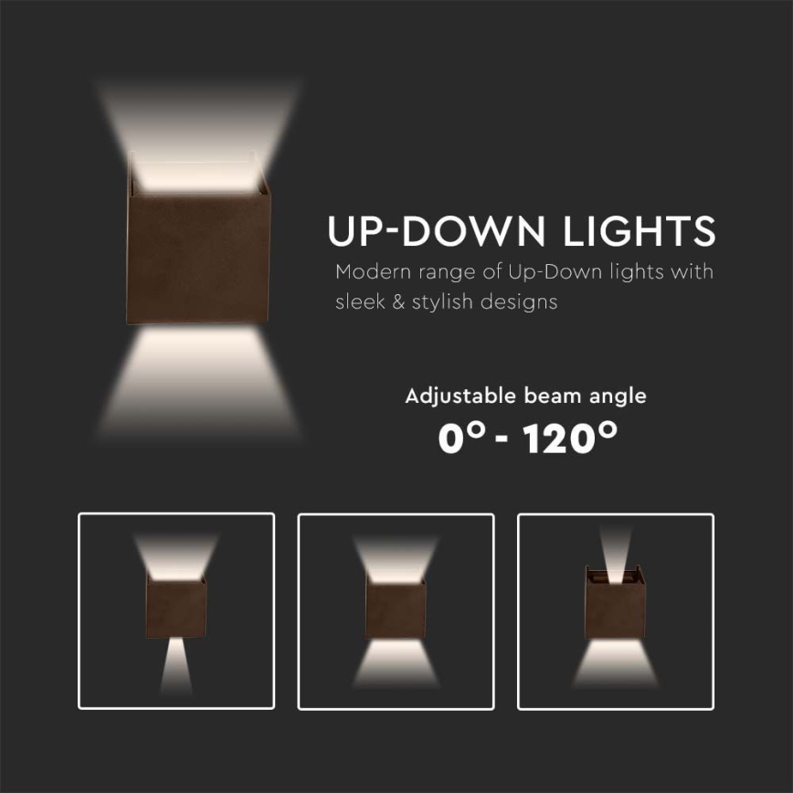 Iluminação de parede exterior LED LED/11W/230V 3000K IP65 castanho
