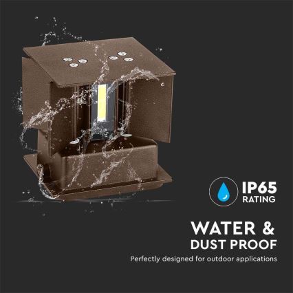 Iluminação de parede exterior LED LED/11W/230V 3000K IP65 castanho