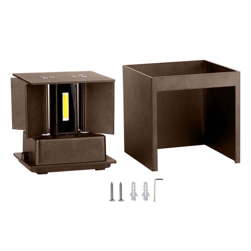 Iluminação de parede exterior LED LED/11W/230V 3000K IP65 castanho