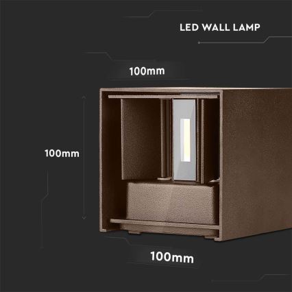Iluminação de parede exterior LED LED/11W/230V 3000K IP65 castanho