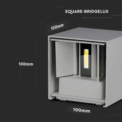 Iluminação de parede exterior LED LED/11W/230V 4000K IP65 cinzento