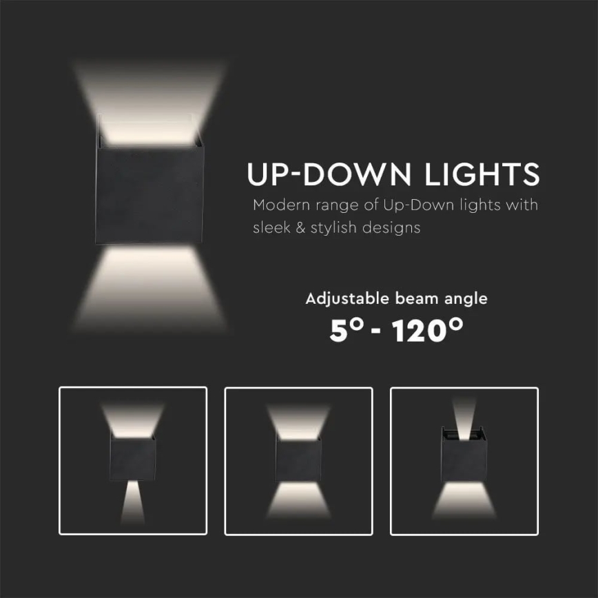 Iluminação de parede exterior LED LED/11W/230V 4000K IP65 preto