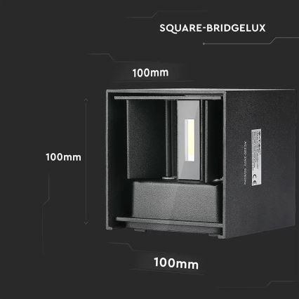 Iluminação de parede exterior LED LED/11W/230V 4000K IP65 preto