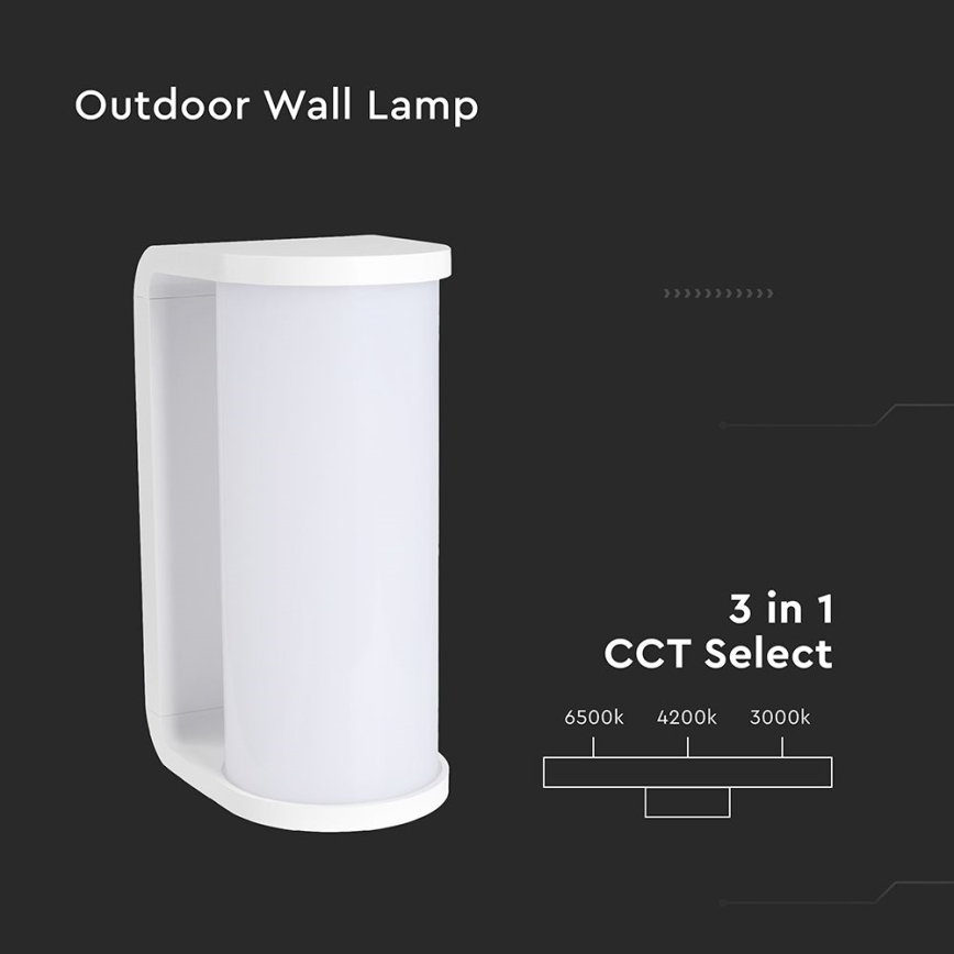 Iluminação de parede exterior LED LED/12W/230V 3000/4200/6500K IP65 branco