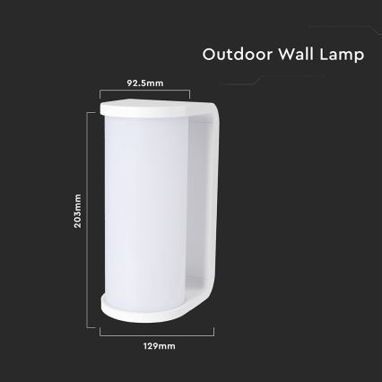 Iluminação de parede exterior LED LED/12W/230V 3000/4200/6500K IP65 branco