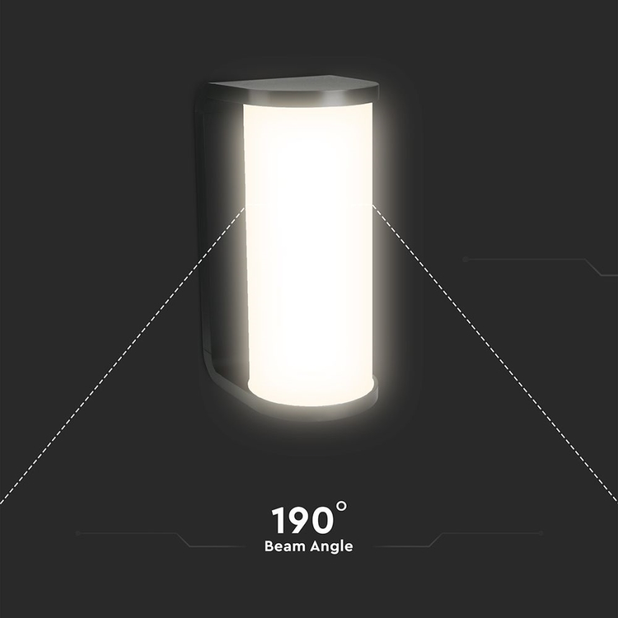 Iluminação de parede exterior LED LED/12W/230V 3000/4200/6500K IP65 preto
