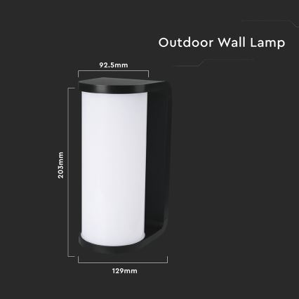 Iluminação de parede exterior LED LED/12W/230V 3000/4200/6500K IP65 preto