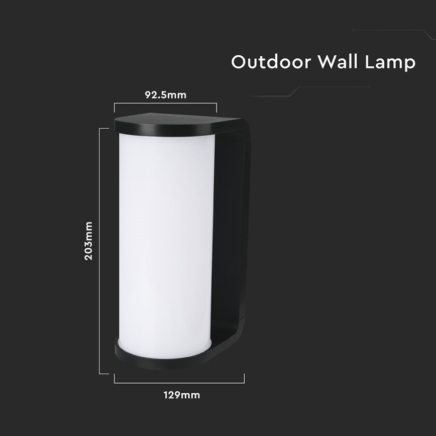 Iluminação de parede exterior LED LED/12W/230V 3000/4200/6500K IP65 preto