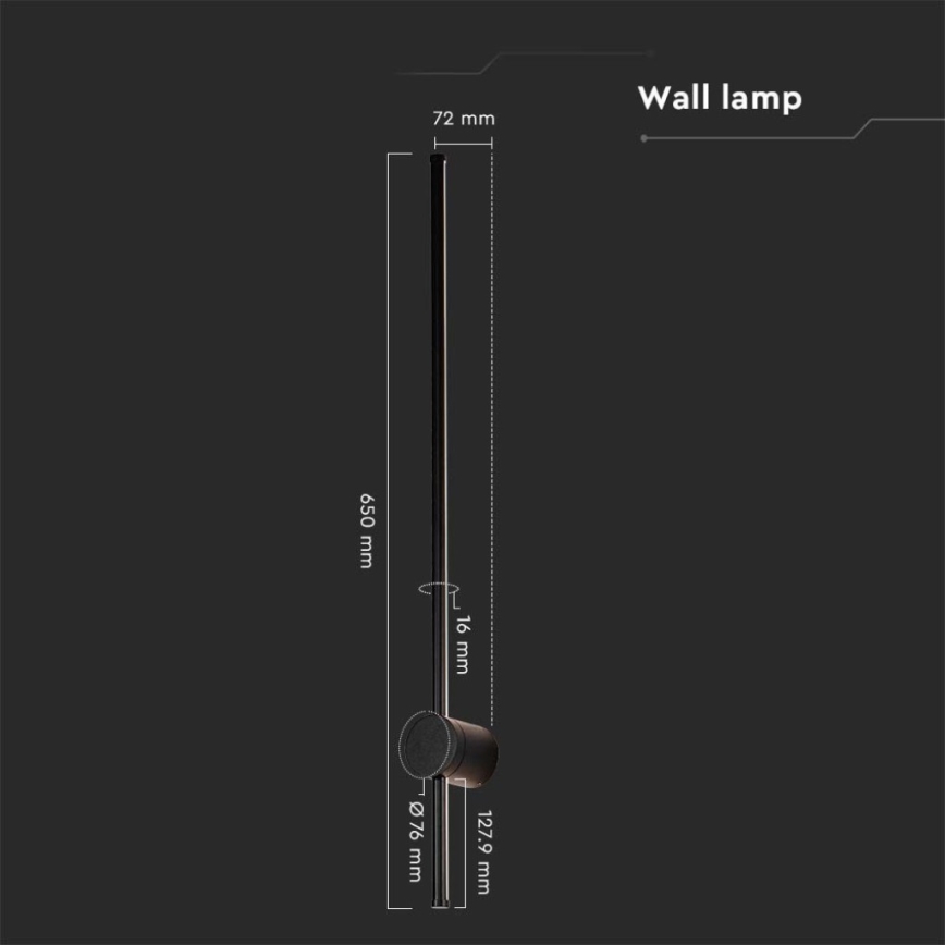 Iluminação de parede exterior LED LED/12W/230V 3000K IP65 preto