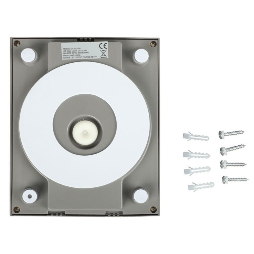 Iluminação de parede exterior LED LED/12W/230V 4000K IP65 cinzento