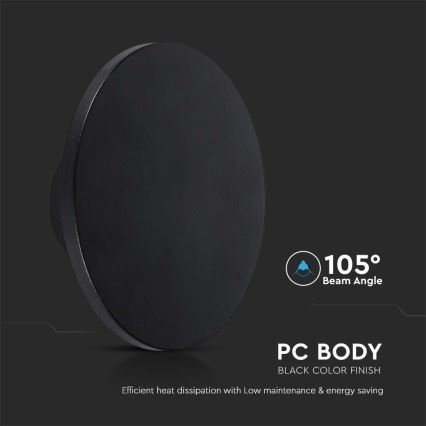 Iluminação de parede exterior LED LED/12W/230V 4000K IP65 preto