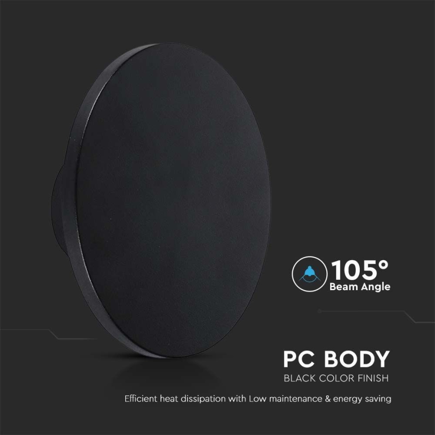 Iluminação de parede exterior LED LED/12W/230V 4000K IP65 preto